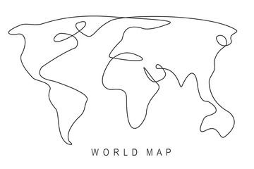 Wall Mural - earth day concept, world map outline – vector