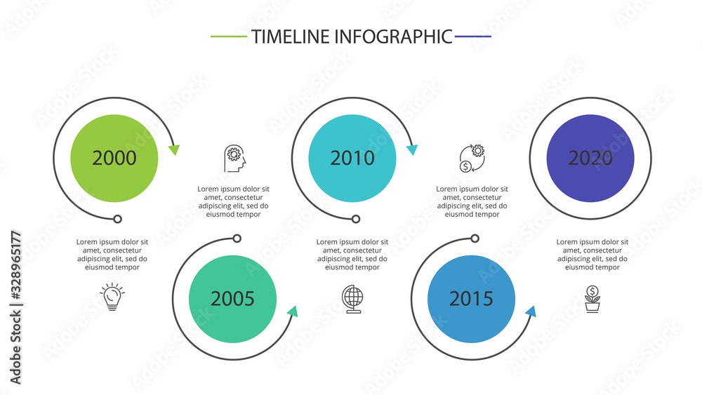Business data visualization. Process chart. Elements of graph, diagram with 5 steps, options, parts or processes