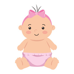 Poster - cute little baby girl isolated icon vector illustration design