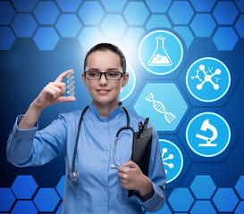 Wall Mural - Woman doctor in telemedicine futuristic concept