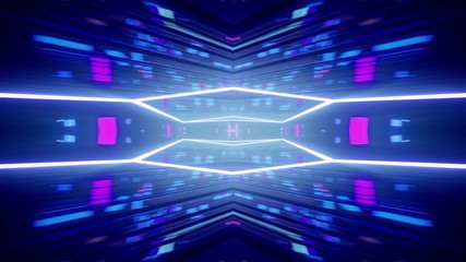 Wall Mural - colorful neon kaleidoscope style 3d render animation