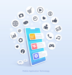 Mobile application technology vector illustrations.