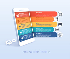 Wall Mural - mobile application technology vector illustrations.