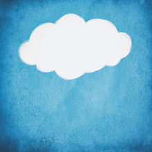 White Cloud Copy Space On Blue Shade Vintage Paper Background