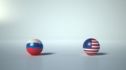 Wall Mural - flag. 3d render of international flagball. russia-usa flag.