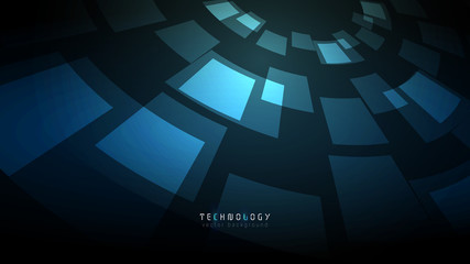 Poster - black blue circle abstract technology vector background,virtual reality cyberspace copy space background,electronic business background design