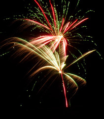 fireworks exploding in the night sky. public holiday. vertical image. celebrate holidays. festive fi