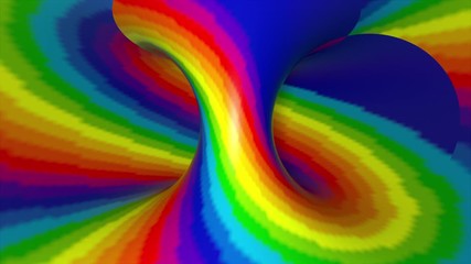 Poster - Multicolored spiral shape, computer generated. 3d rendering abstract rainbow surreal animated background.