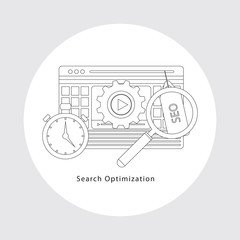 landing page optimization flat design vector