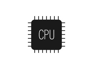 Fototapete - Cpu, processor icon. Vector illustration, flat design.