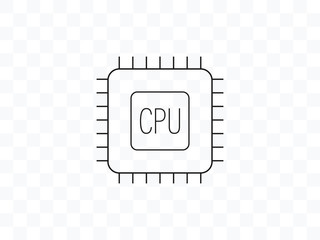 Fototapete - Cpu, processor icon. Vector illustration, flat design.