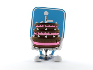 Canvas Print - Handicapped character holding cake