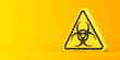 Biohazard warning sign yellow on a yellow background. 3d render illustration.