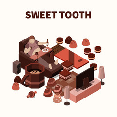 Wall Mural - Sweet Tooth Isomeric Illustration