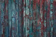 Old Wooden Fence With Peeling Paint