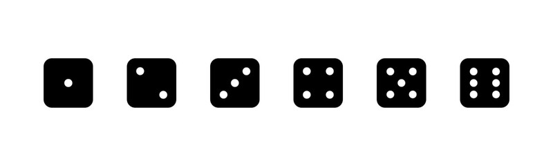 Sticker - game dice. set of game dice, isolated on white background. dice in a flat design from one to six. ve