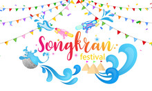 Songkran Festival Celebration Thailand Holiday Background