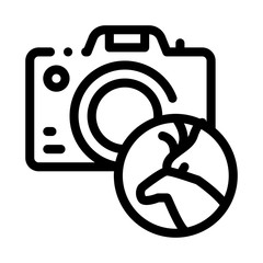 Sticker - Photo Camera Icon Vector. Outline Photo Camera Sign. Isolated Contour Symbol Illustration