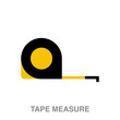 tape measure flat icon on white transparent background. You can be used black ant icon for several purposes.	