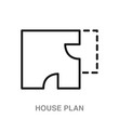 house plan flat icon on white transparent background. You can be used black ant icon for several purposes.	