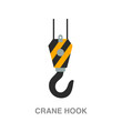 crane hook flat icon on white transparent background. You can be used black ant icon for several purposes.	