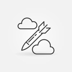 Poster - Missile in sky vector concept thin line icon or sign