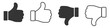 Set of Like icons. Up and down thumbs icon.