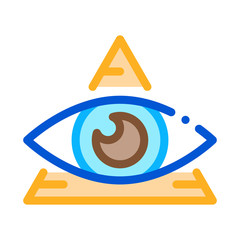 Sticker - All-seeing Eye Icon Vector. Outline All-seeing Eye Sign. Color Isolated Contour Symbol Illustration