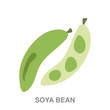 soya bean flat icon on white transparent background. You can be used black ant icon for several purposes.	