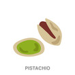 pistachio flat icon on white transparent background. You can be used black ant icon for several purposes.	