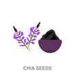 chia seeds flat icon on white transparent background. You can be used black ant icon for several purposes.	