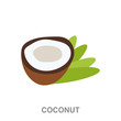 coconut flat icon on white transparent background. You can be used black ant icon for several purposes.	