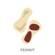 peanut flat icon on white transparent background. You can be used black ant icon for several purposes.	
