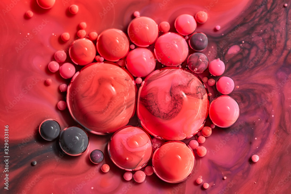 Bubbling Ink Texture Colourful acrylic bubbles.Abstract ink design template mixed texture ...