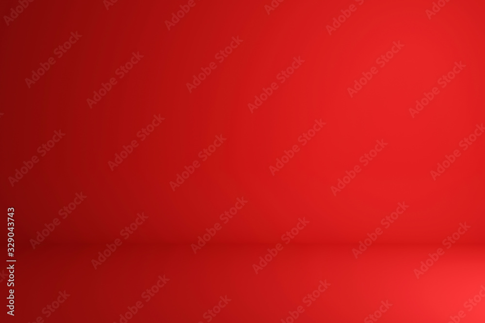 Blank red display on vivid summer background with minimal style. Blank stand for showing product. 3D rendering. - obrazy, fototapety, plakaty 