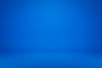 Blank blue display on vivid summer background with minimal style. Blank stand for showing product. 3D rendering.
