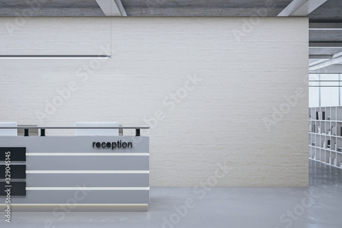 Fotografía Contemporary reception and copy space on wall