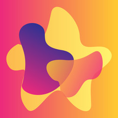 Poster - Abstract Gradient graphic elements, Dynamical colored liquid forms, Modern fluid presentation template. Jpeg illustration