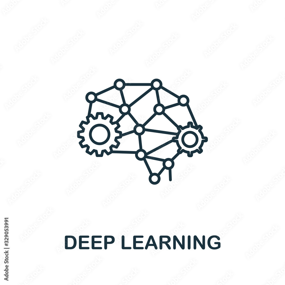 Deep Learning icon from industry 4.0 collection. Simple line element Deep Learning symbol for templates, web design and infographics