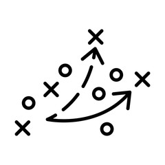 Poster - Strategy, football icon. Simple line, outline vector elements of soccer for ui and ux, website or mobile application