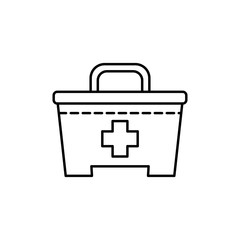 Poster - First aid kit, safety icon. Simple line, outline vector elements of safety at work for ui and ux, website or mobile application