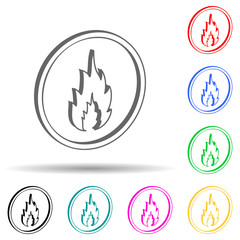 Poster - 3D fire sign multi color style icon. Simple glyph, flat vector of warning signs icons for ui and ux, website or mobile application