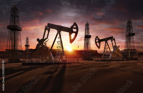 Cuadros en Lienzo Saudi price war, oil market prices drop concept