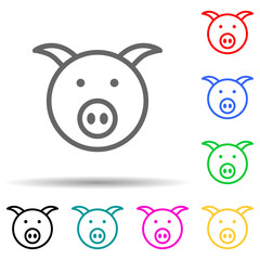 Poster - pig face icon. Element of simple icon for websites, web design, mobile app, info graphics. Thick line icon for website design and development, app development