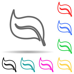 Poster - plant leaf multi color style icon. Simple thin line, outline vector of web icons for ui and ux, website or mobile application