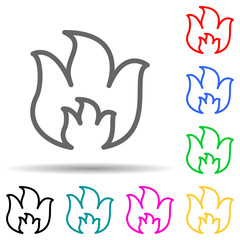 Poster - flame multi color style icon. Simple thin line, outline vector of web icons for ui and ux, website or mobile application