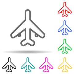 Poster - aircraft multi color style icon. Simple thin line, outline vector of web icons for ui and ux, website or mobile application