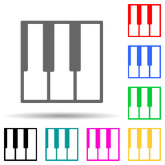 Poster - piano keys multi color style icon. Simple thin line, outline vector of web icons for ui and ux, website or mobile application