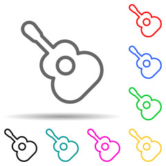Poster - guitar multi color style icon. Simple thin line, outline vector of web icons for ui and ux, website or mobile application
