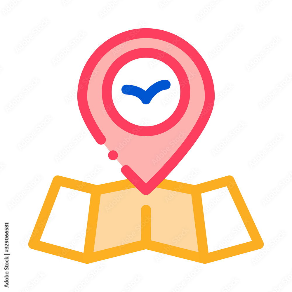 Bird Gps Mark Pin On Map Icon Thin Line Vector. Bird Location And ...